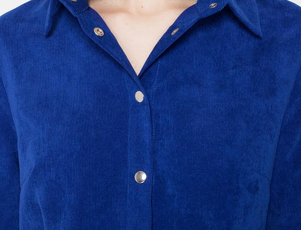 Синяя вельветовая рубашка